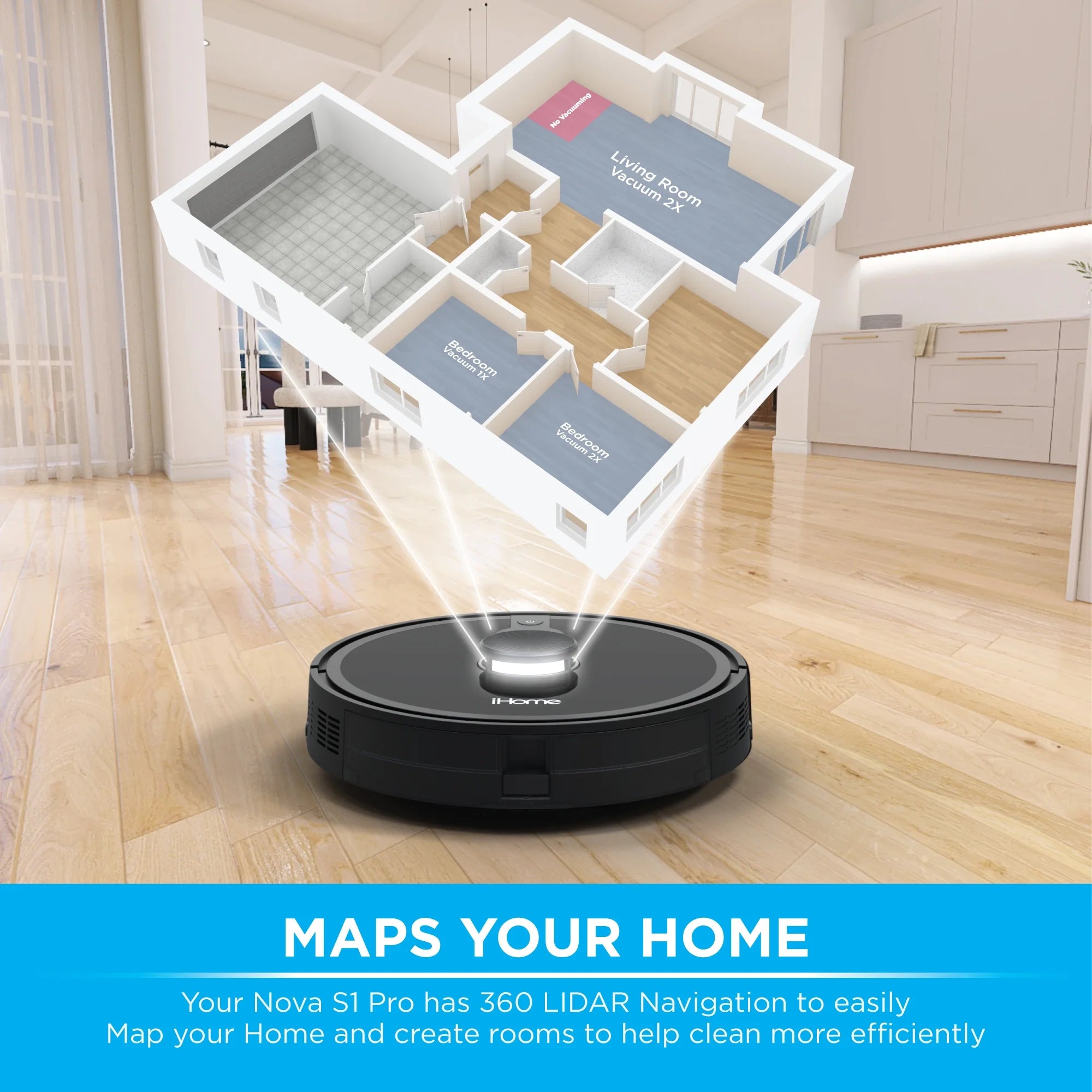 AutoVac Nova S1 Pro Self Empty Robot Vacuum, LIDAR Mapping, Strong Suction