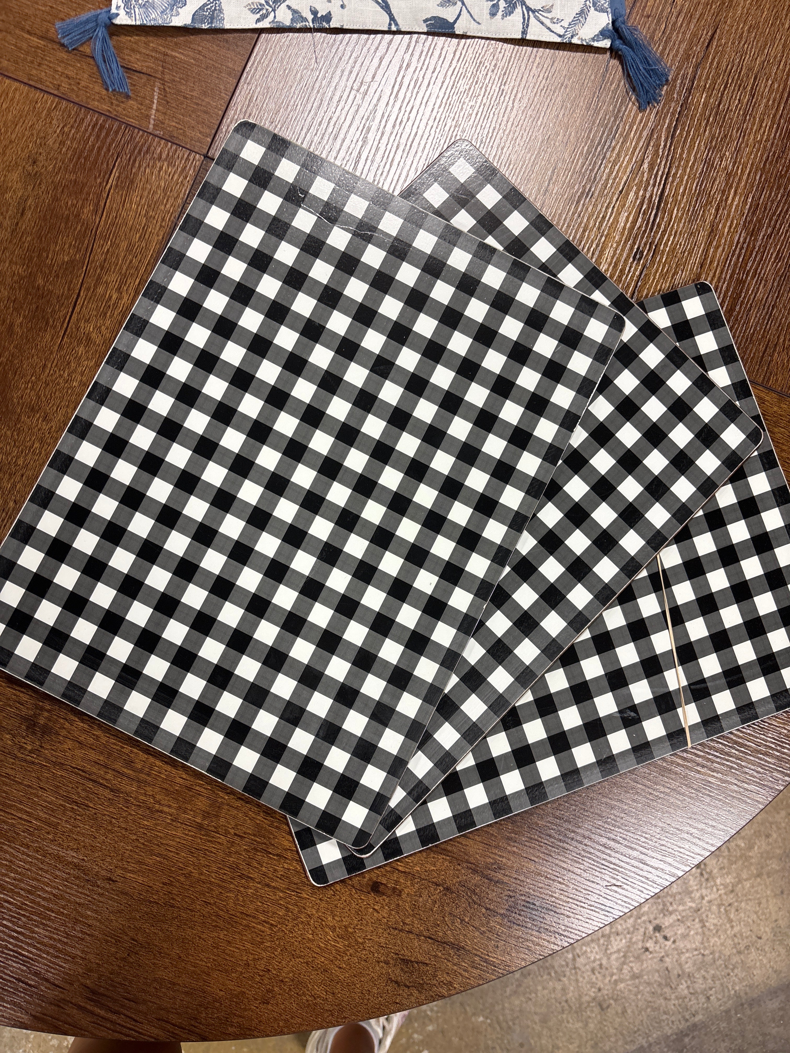 (SET 0F 3) Buffalo Check Cork Placemat SHOWROOM ITEM