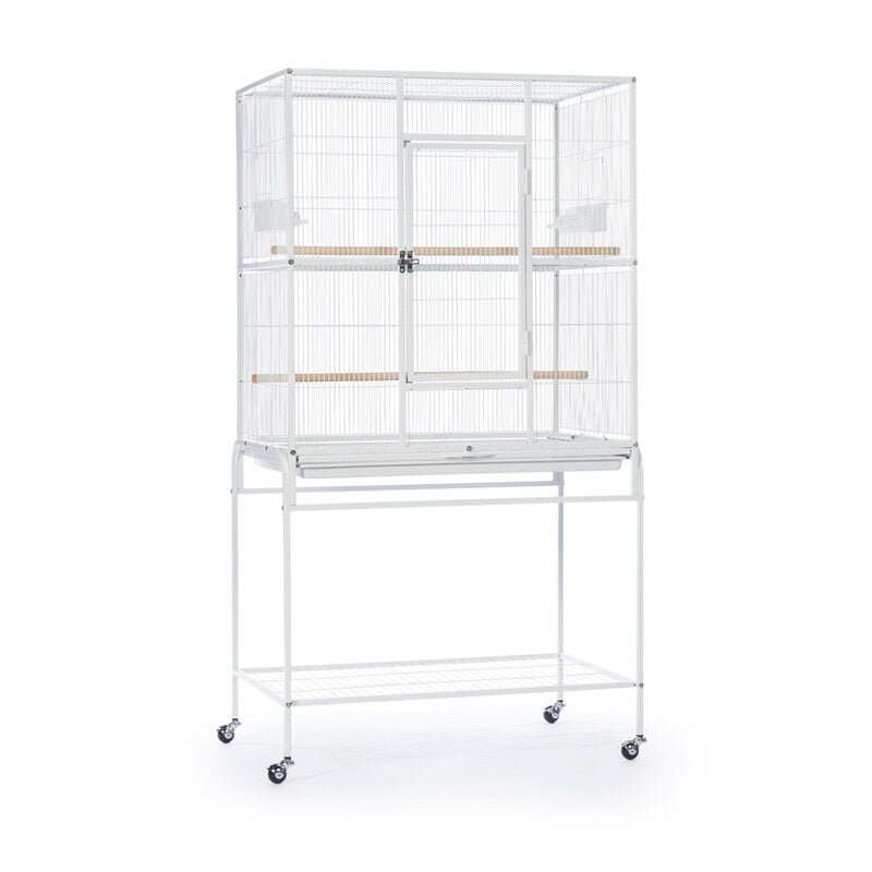 59.25'' Steel Flat Top Floor Bird Cage with Wheels