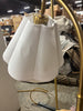 Scalloped Shade Table Lamp with Marble Base - White SHOWROOM ITEM