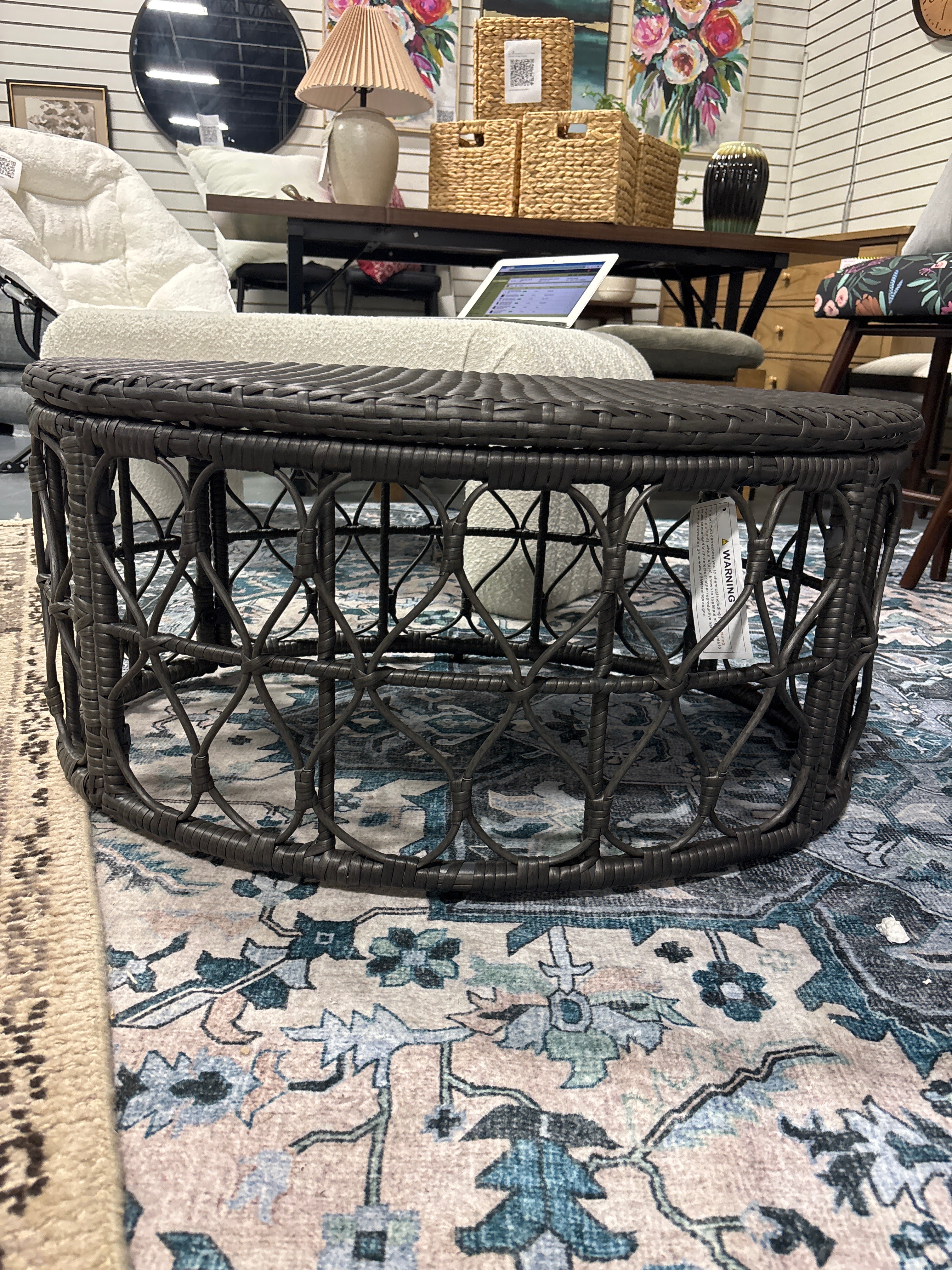 Bruce Outdoor Wicker Coffee Table - Dark Brown SHOWROOM ITEM