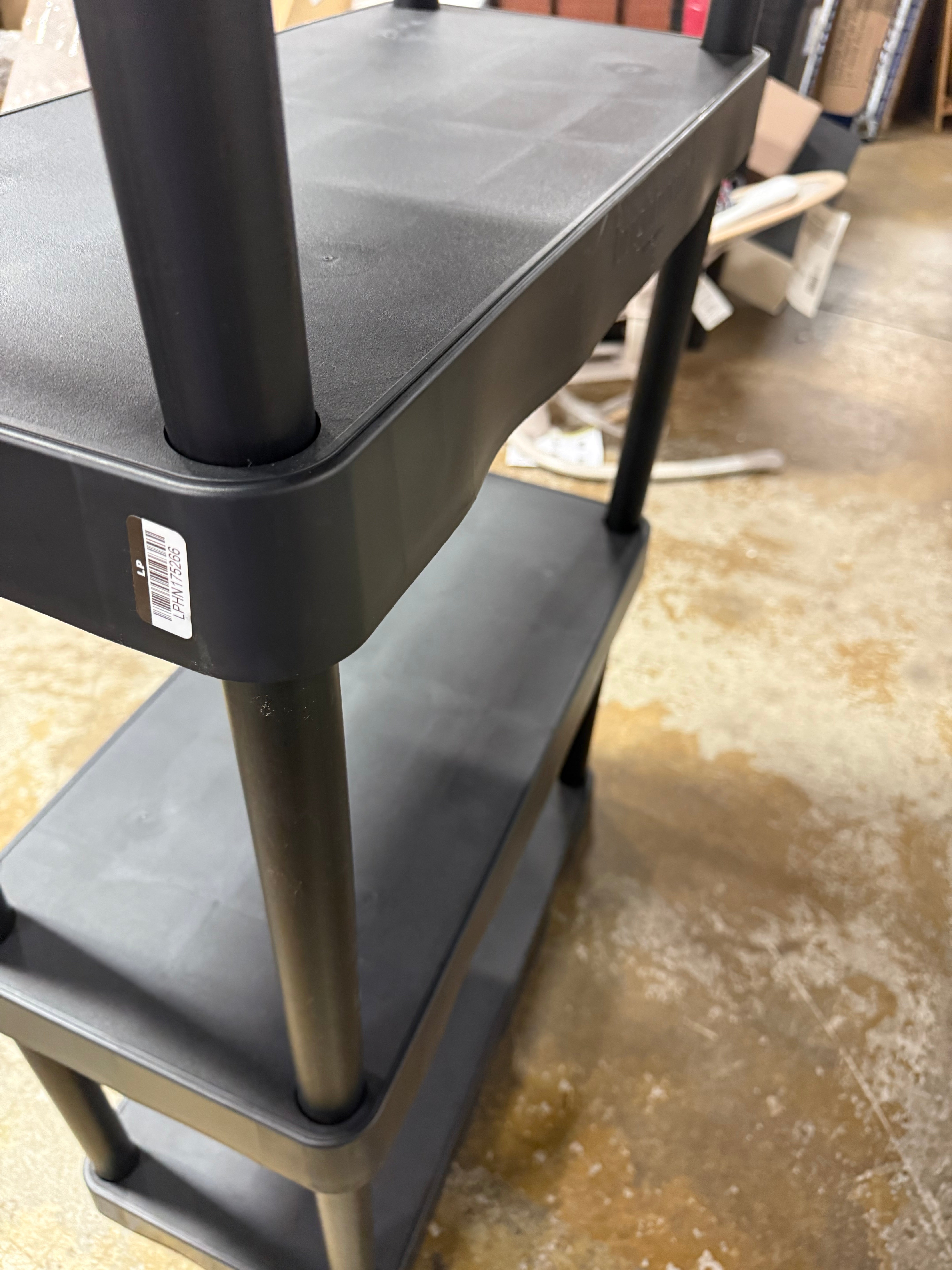 4 Tier Plastic Shelf Unit Black - Brightroom™: Utility Storage Shelves, 55.8" Height, 70 lbs Capacity, Freestanding, Final Cut