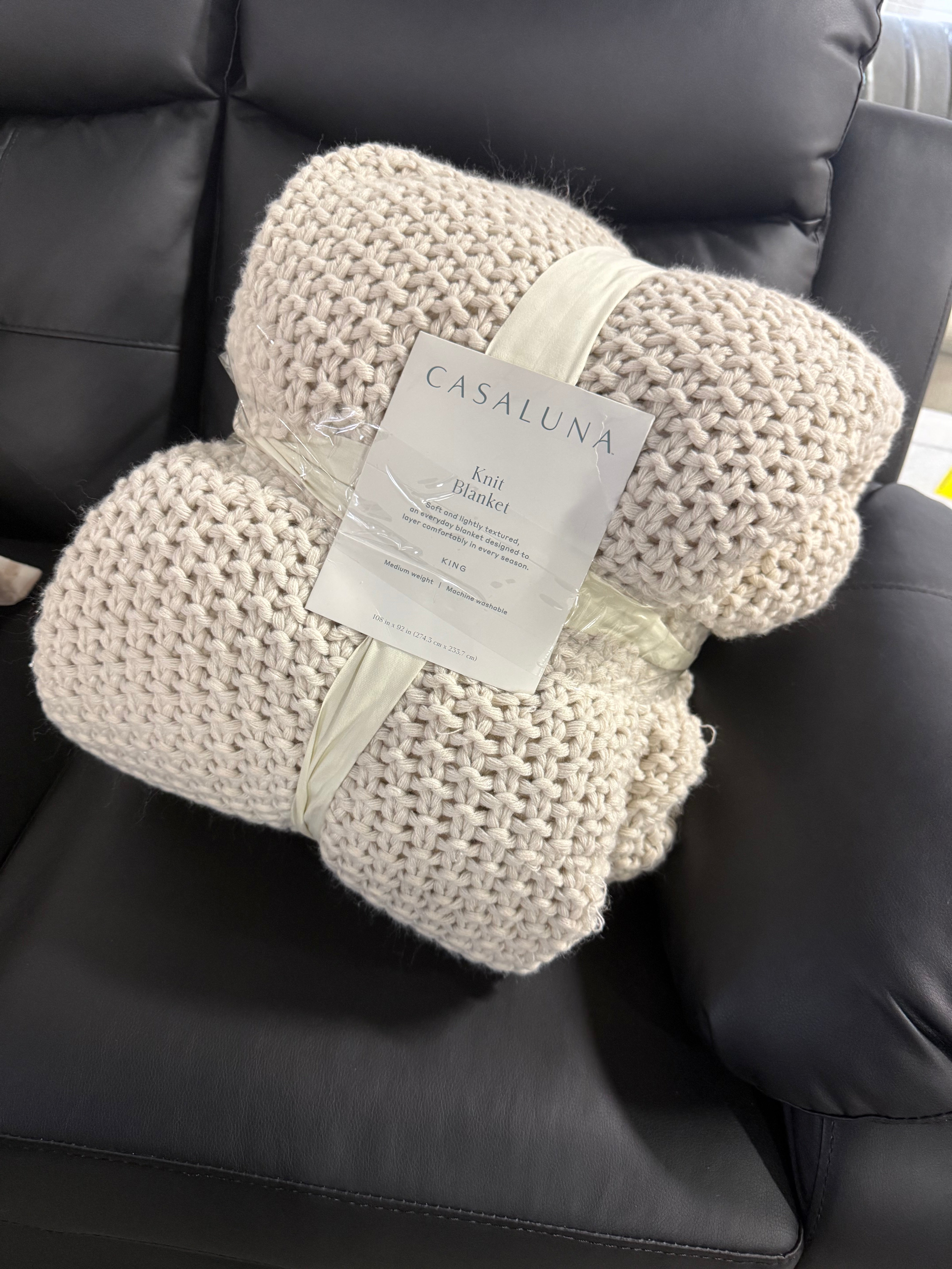 Chunky Knit Bed Blanket - Casaluna™ SHOWROOM ITEM
