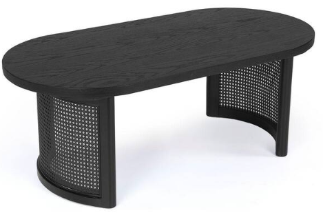 Black Oval MDF Pedestal Coffee Table LEGS ONLY