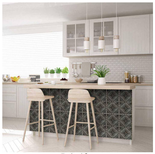 Black and GrayVinyl Peel and Stick Tile 24-Pieces