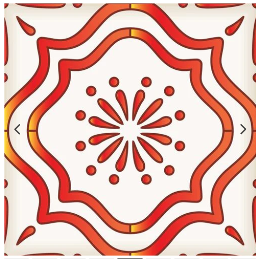 Orange and Red Pattern Backsplash Tile Stickers