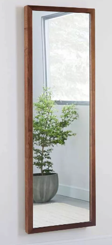 Wood Ladder Standing Mirror Brown