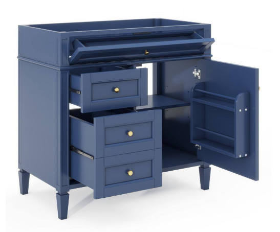 Bath Vanity Cabinet without Top in Blue