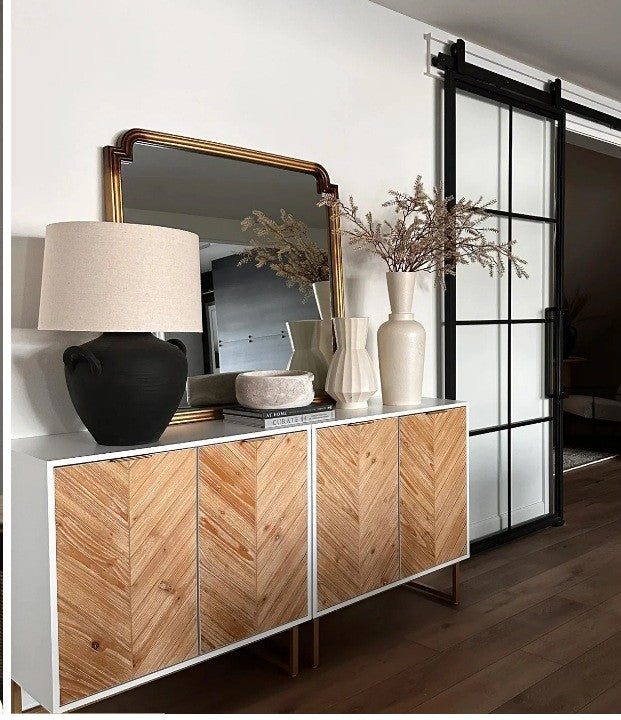 Wood 2-Door Storage Cabinet Natural Wash