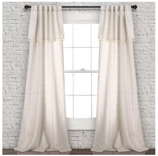 Neutral Linen Back Tab Room Darkening Curtain