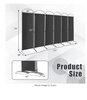 6-Panels Folding Privacy Screen Fabric Privacy Screen for Home in Grey