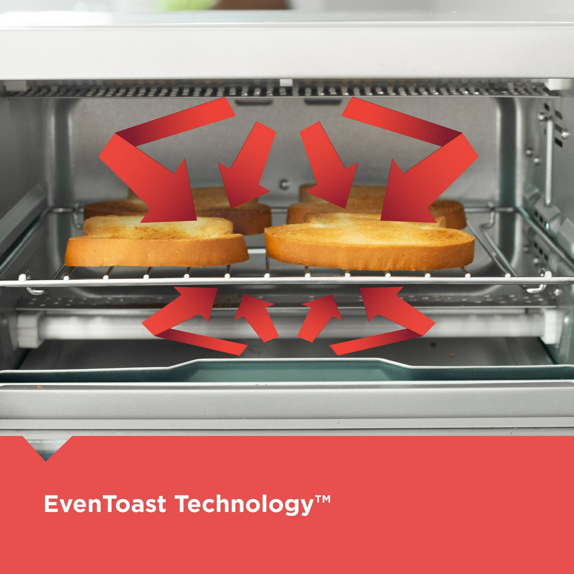 Crisp ‘N Bake Air Fry 4-Slice Toaster Oven, Silver & Black