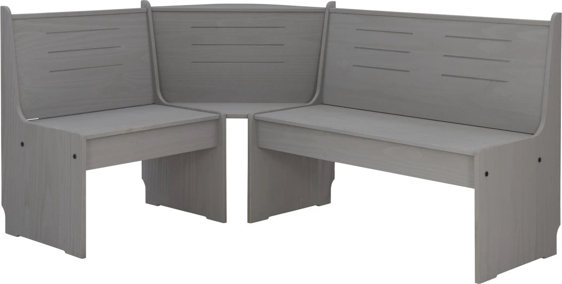 Willow 3-Piece Grey Corner Nook Set