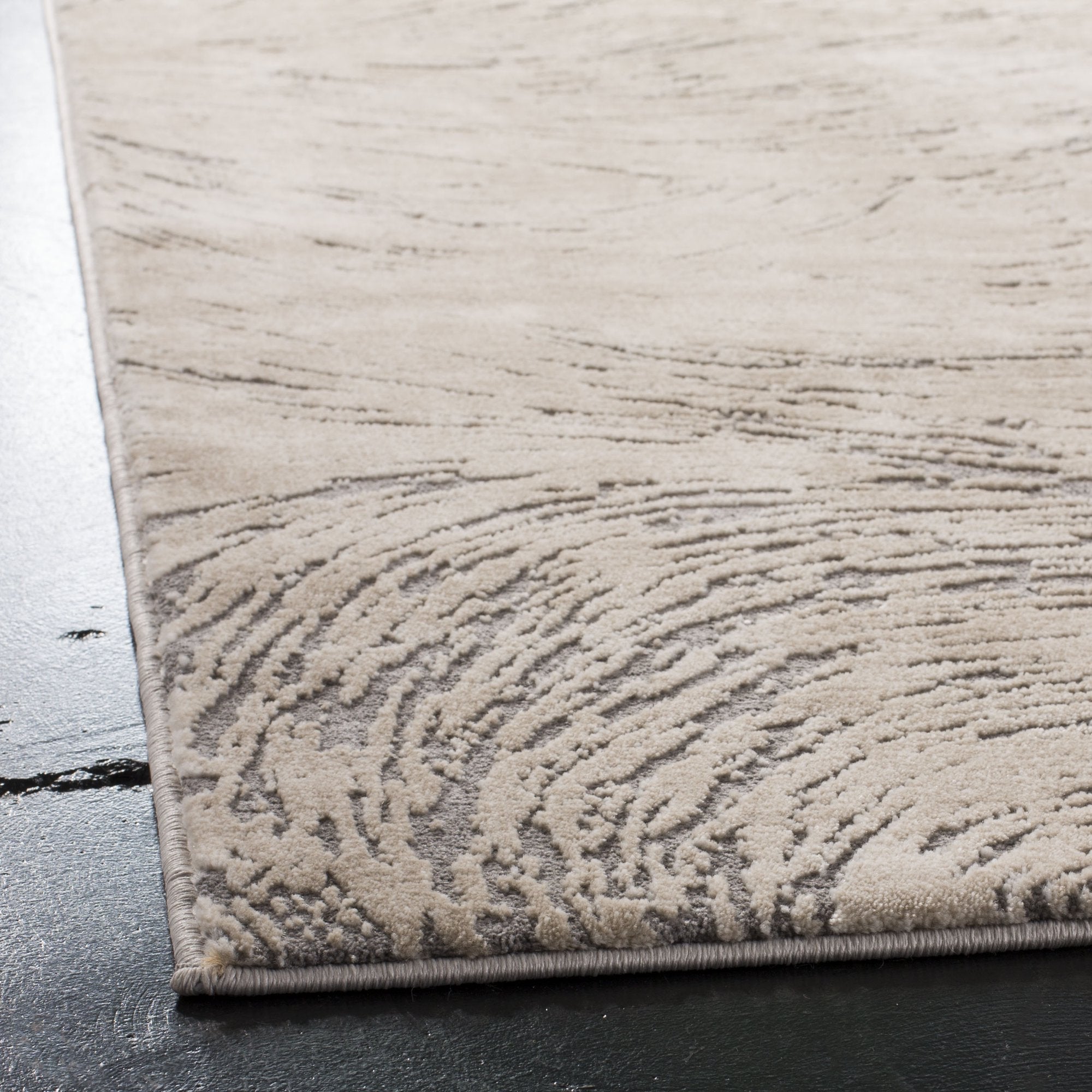 Meadow Kisha Abstract Area Rug, Ivory/Grey, 3'3" x 5'