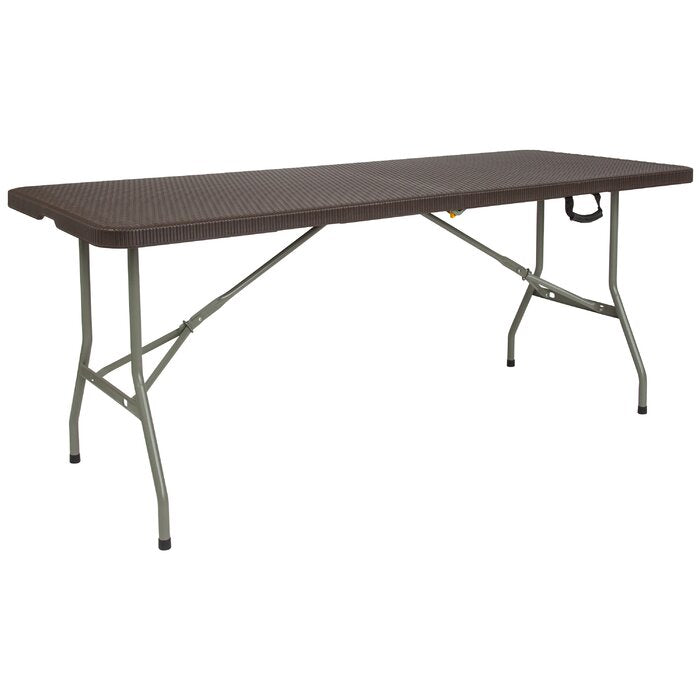 Bi-Fold Rattan Plastic Folding Table with Handle - Event Table