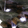 6-tier Outdoor Water Fountain w/LED Light Waterfall Fountain for Patio