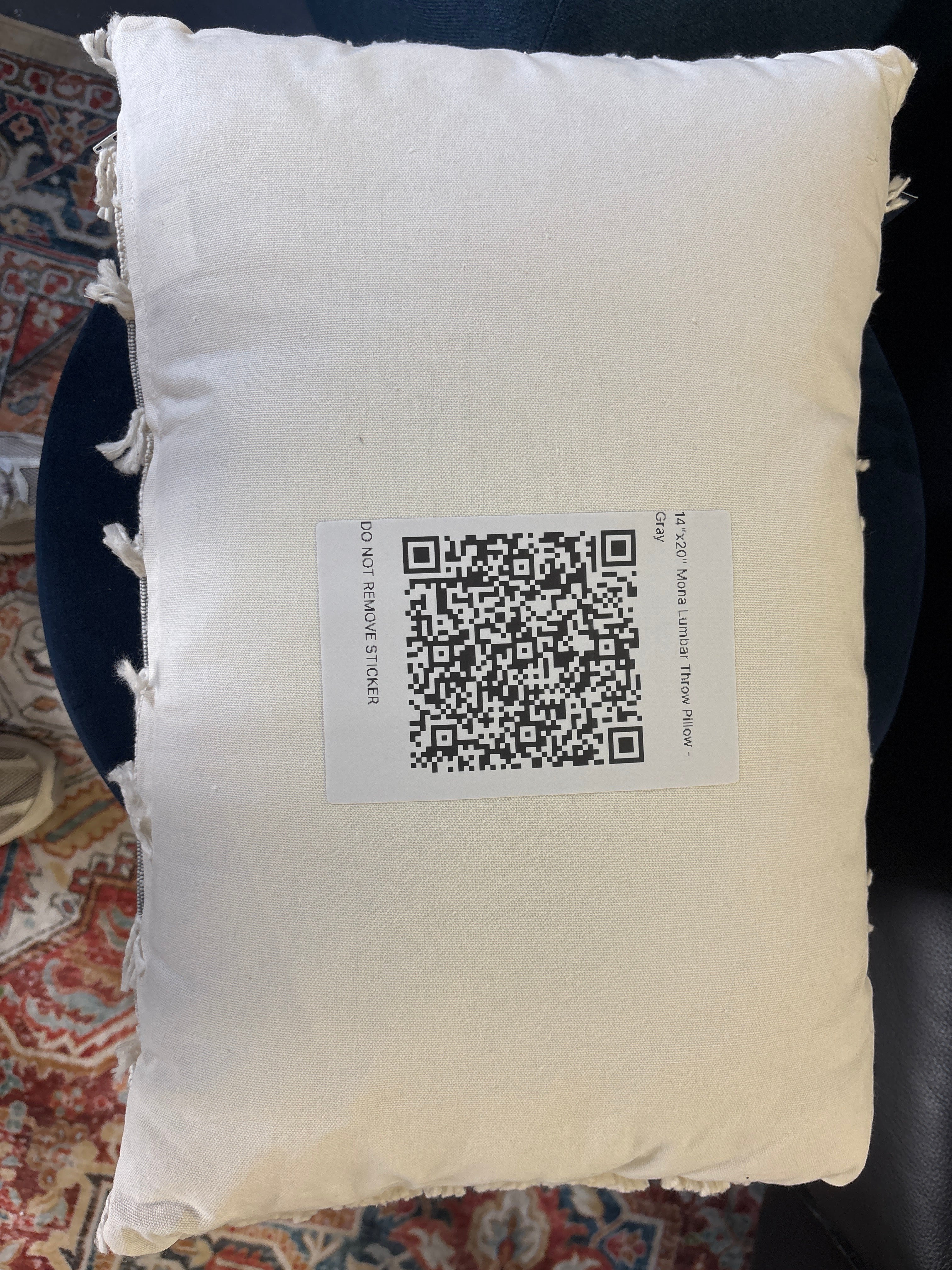 14"x20" Mona Lumbar Throw Pillow - Gray SHOWROOM ITEM