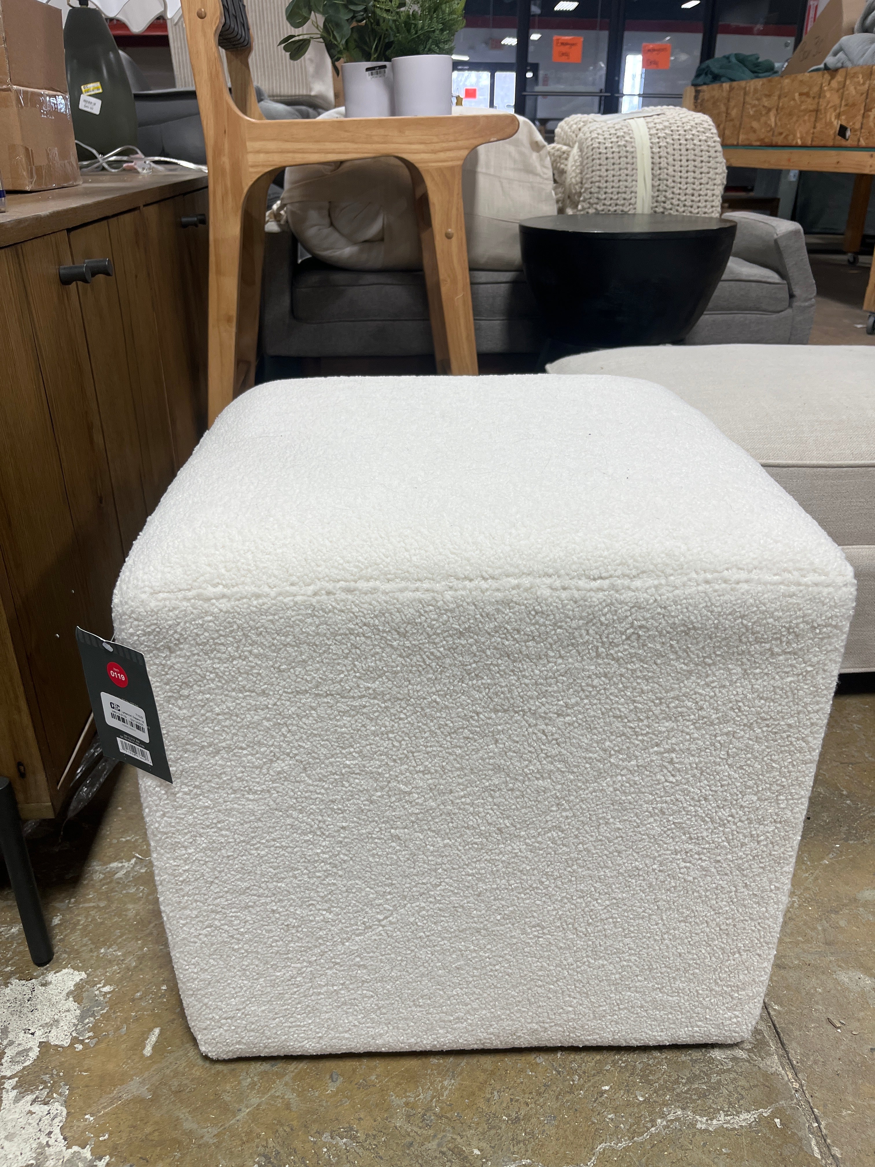Lynwood Square Upholstered Cube Ottoman - Threshold™ designed with Studio McGee SHOWROOM ITEM