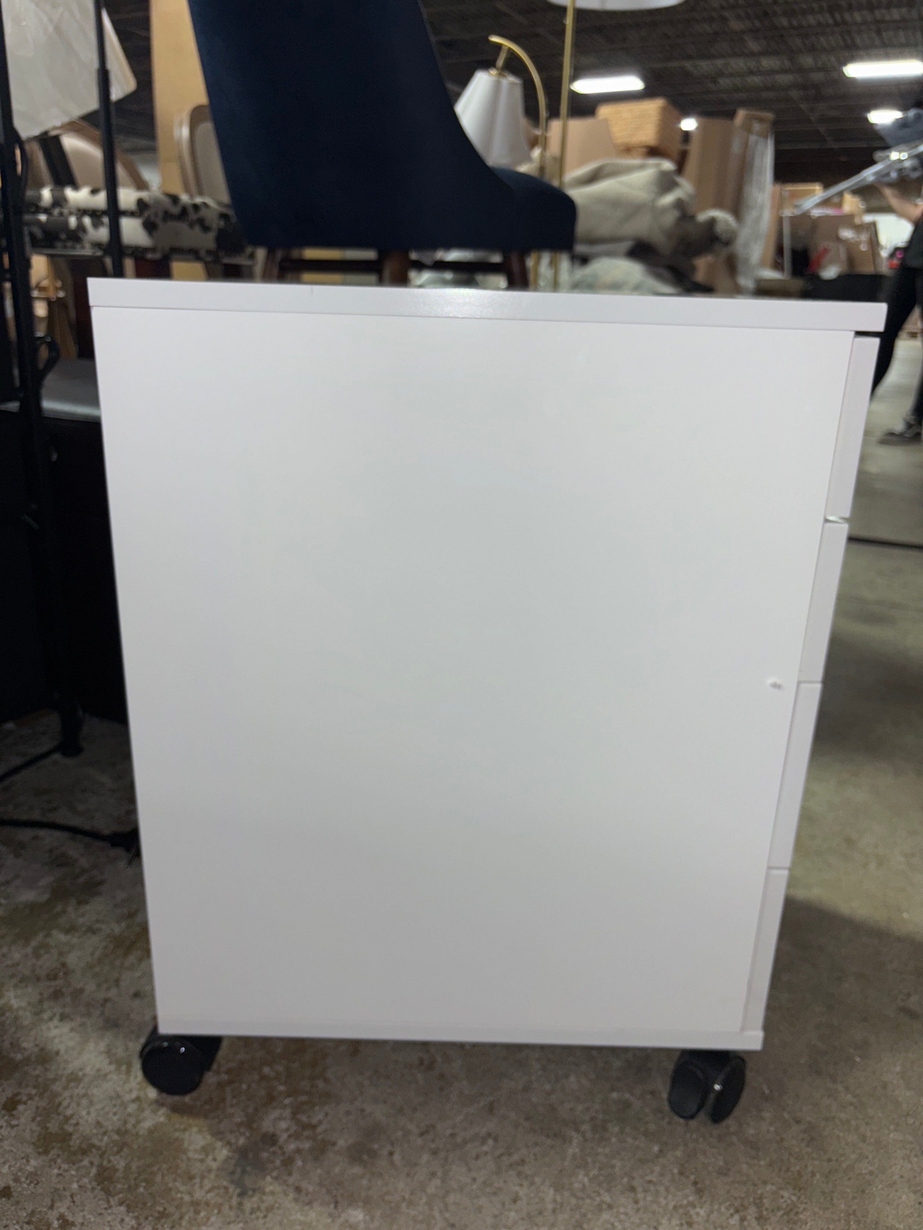 Loring Rolling Cabinet - White SHOWROOM ITEM