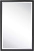 Black Metal Framed Recessed Bathroom Medicine Cabinet with Mirror Rectangle Beveled Vanity Mirrors for Wall