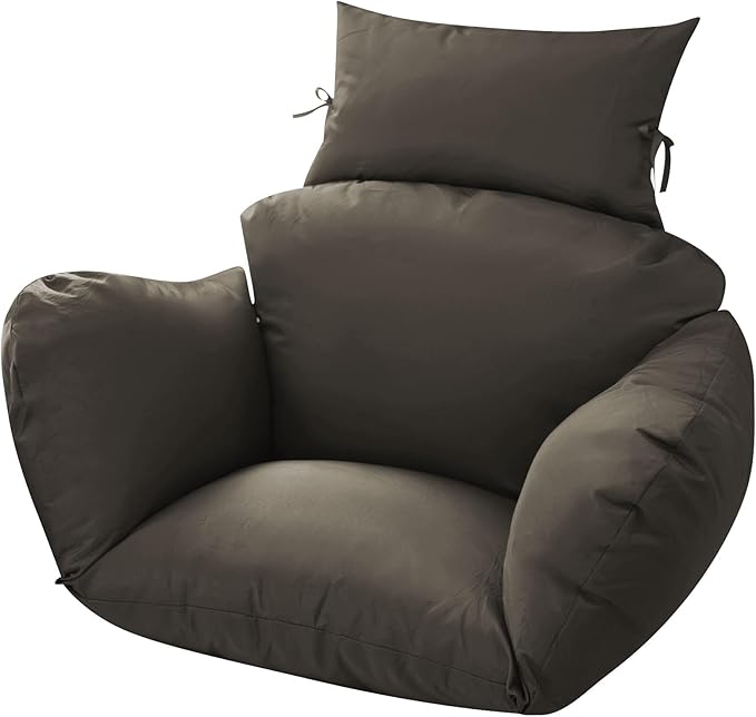 Egg Chair Cushion Only Thicken Egg Swing Chair Removable for Outdoor Patio Hanging Basket Chair (Black)