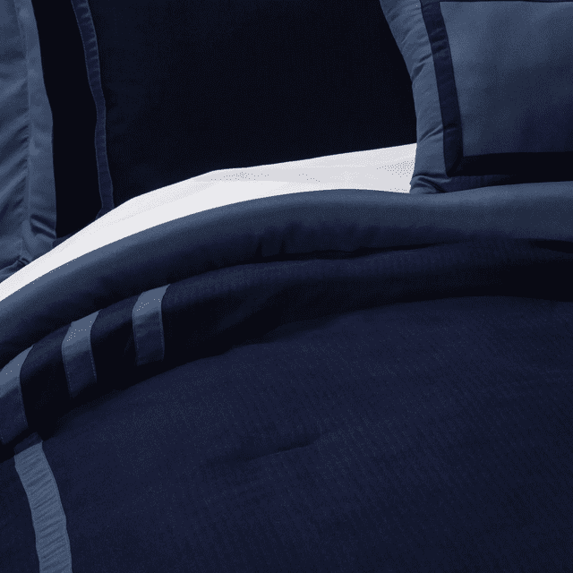 8pc Sanford Comforter Set King Navy/Blue