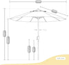 Sunbrella Aluminum Patio Umbrella, Crank Lift, Auto Tilt, Bronze Pole, Tangerine Fabric