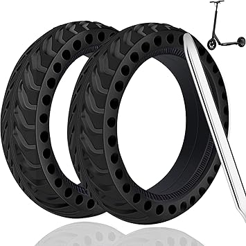 2 Pack Solid Tire, Electric Scooter Wheels for Xiaomi M365 Gotrax/gxl V2/XR Scooter Accessories, Front/Rear Rear Solid Tires replacement wheel