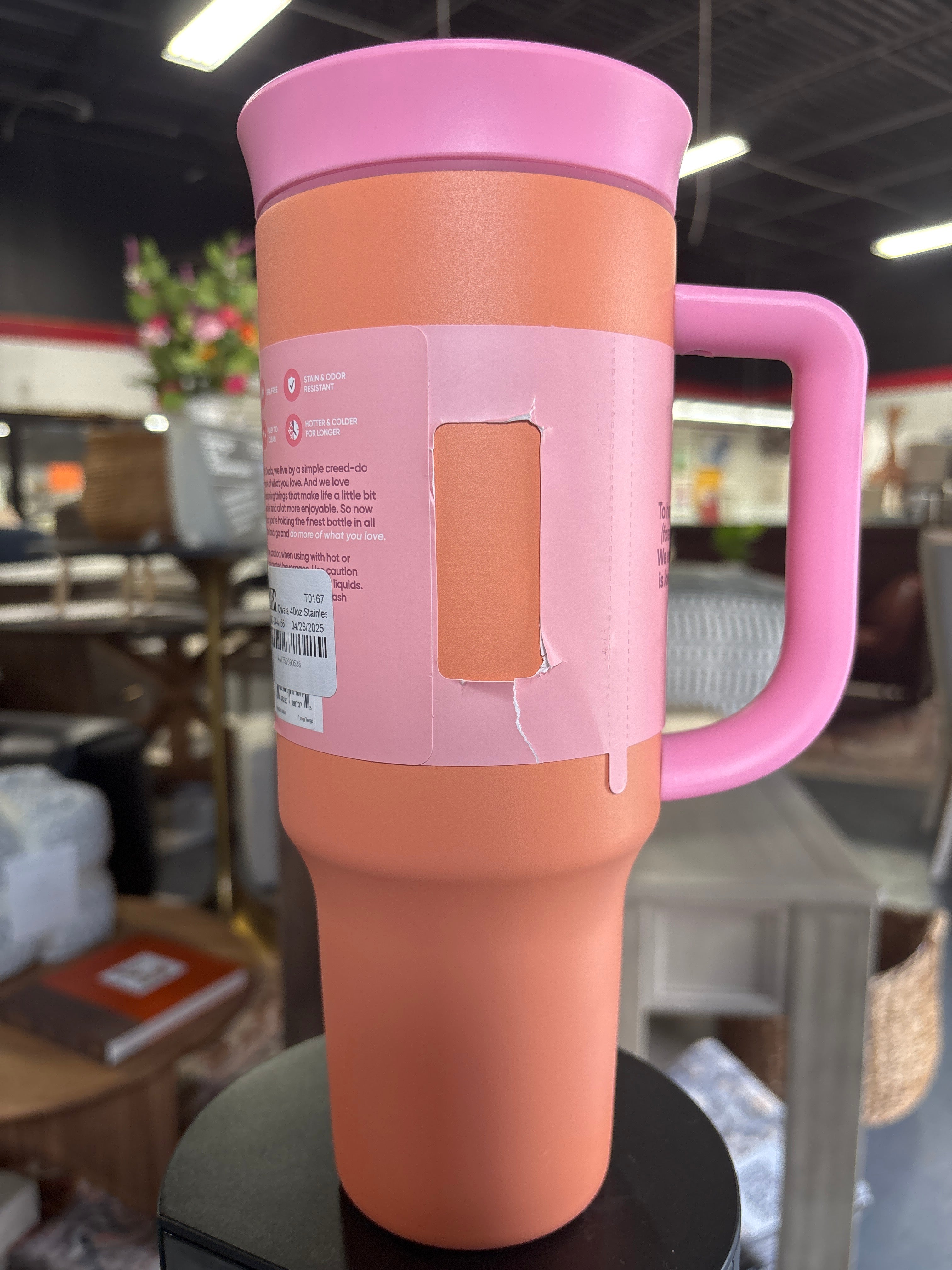 (No straw) Owala 40oz Stainless Steel Straw Tumbler - Tangy Tango SHOWROOM ITEM