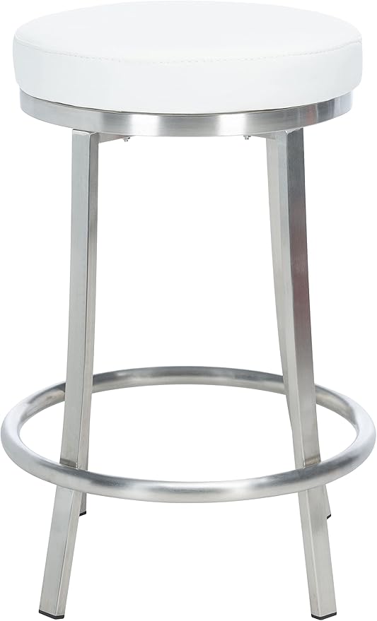 Obito Black Faux Leather Swivel Kitchen Breakfast Nook Island Dining Pub Counter Stool