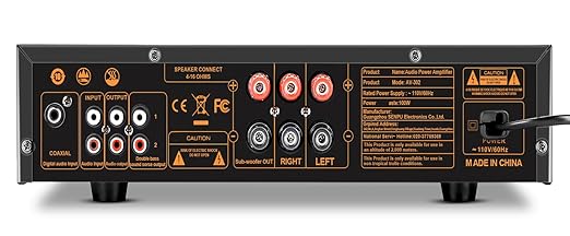 Stereo Receivers Home Audio Amplifier Channels Subwoofer Output with Bluetooth