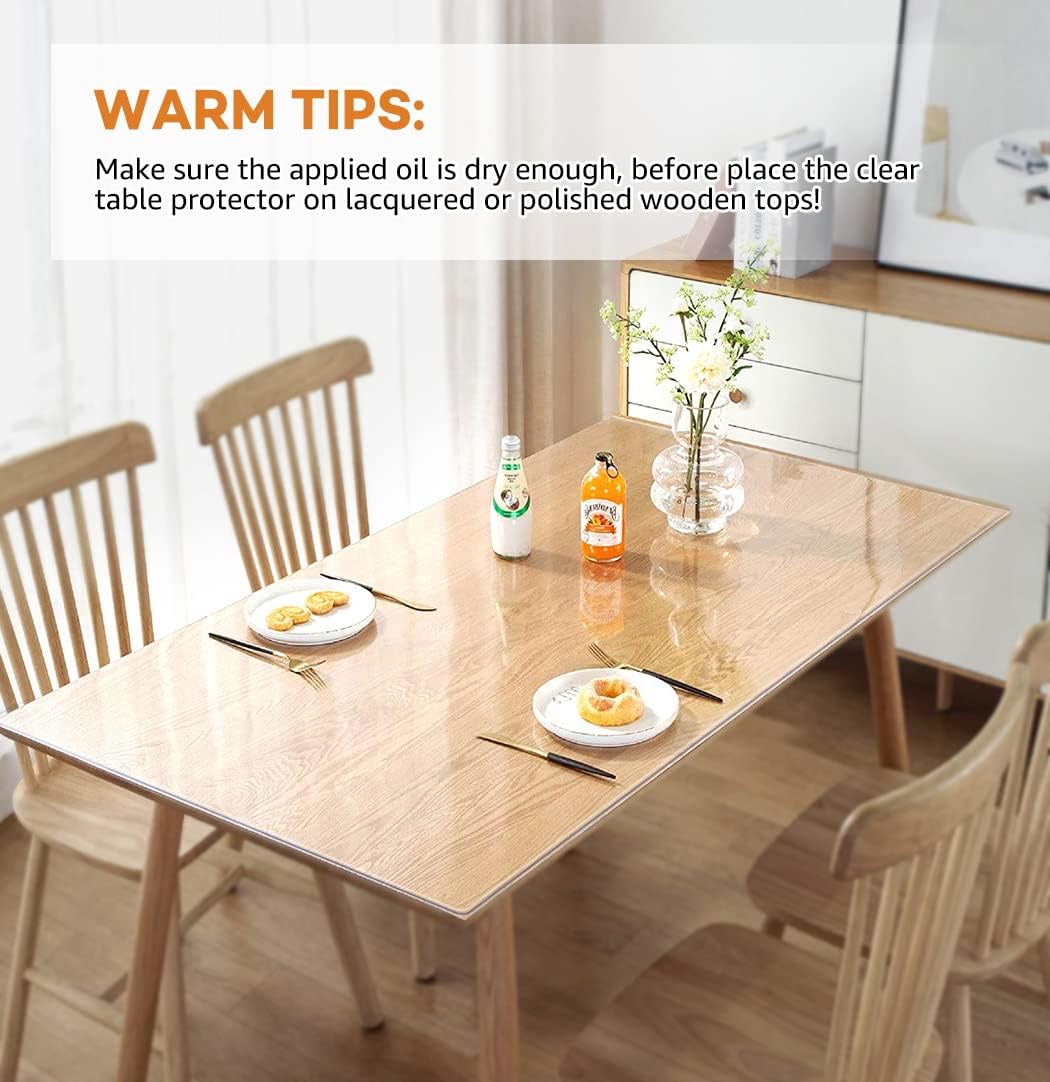 Clear Plastic Desk Pad Dining Table Protector Tablecloth Mat Office Desk Blotter