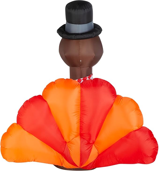 Thanksgiving Inflatable Turkey with Checkered Scarf Multi, final cut