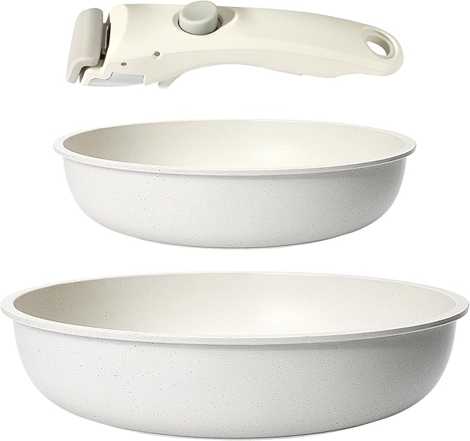 11Pcs Pots and Pans Set Non Stick, Cookware Sets Nonstick Detachable Handle, Induction Kitchen Set Removable Handle, RV Cookware set, Oven Safe