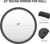 Black Round Wood Mirror with Wood Frame Circle Wall Mirror