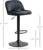 Adjustable Bar Stools 1-Piece, Velvet Counter Height Barstool, Upholstered Kitchen Stool with Swivel Seat, Steel Frame, Footrest