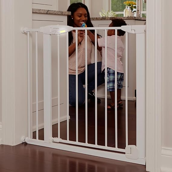 Bright Choice Auto Close Baby Gate: Pressure Mounted White