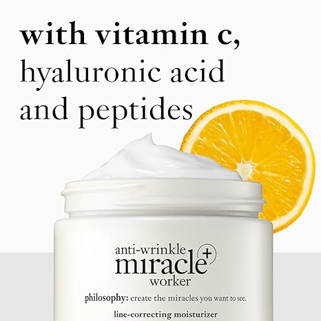 Anti-wrinkle miracle worker line-correcting face moisturizer - with vitamin C & hyaluronic acid - instantly improves skin smoothness and radiance