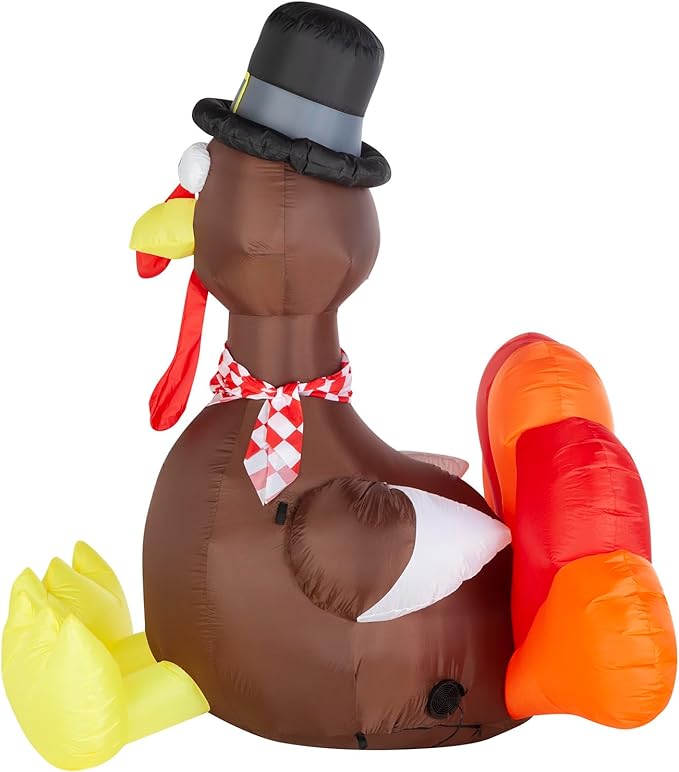 Thanksgiving Inflatable Turkey with Checkered Scarf Multi, final cut