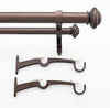 Double Curtain Rod for Windows Adjustable Brown Oil Rubbed