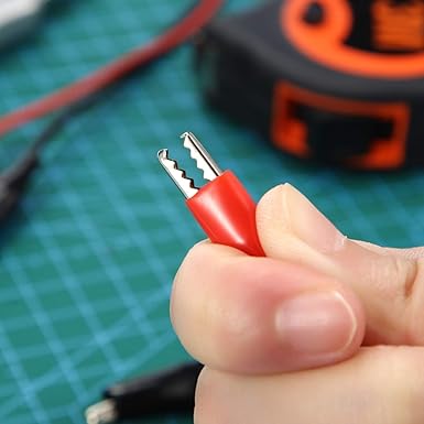 2 Groups 1M Alligator Clips Electrical, Insulated Test Leads with Alligator Clips, Stamping Double-Ended Jumper Wires for Electrical Testing, Circuit Connection, Experiment (Red & Black)