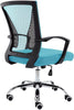 Zuna Mid-Back Office Task Chair - Ergonomic Back Supporting Mesh Back Desk Chair (Black/Aqua)