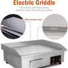 110V Commercial Electric Countertop Griddle Stainless Steel BBQ Flat Top Grill Hot Plate, Adjustable Thermostatic Control 122°F-572°F, Stainless Steel Restaurant Grill for Kitchen