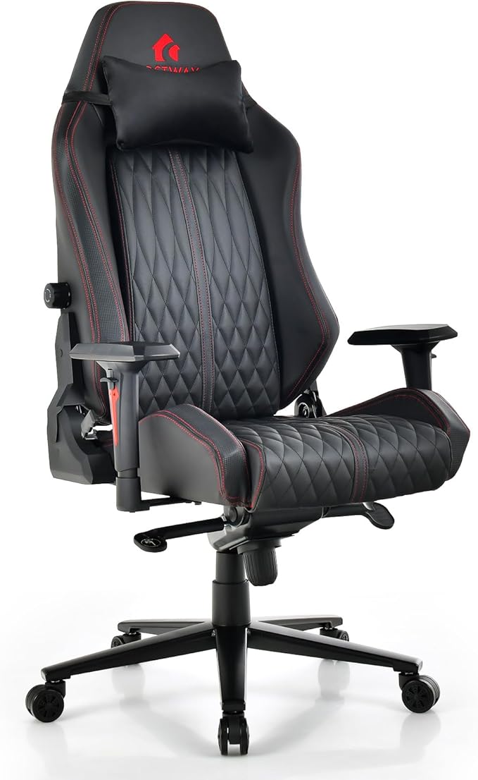 Gaming Chair, Ergonomic w/Adjustable Lumbar Support, 4D Armrests & Headrest, High Back Swivel Racing Gamer Chair, PU Leather Computer Office Chair for Adult Teen