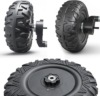 4-Pack PU Solid Rubber Tire for Power Wheels Ride on Car ﻿Alligator Tires Wheels Upgrade, 13in Wheels 1.2CM/0.47in Aperture Front/Rear Wheel for Car/SUV/UTV/ATV/Motorcycle Replacement Parts