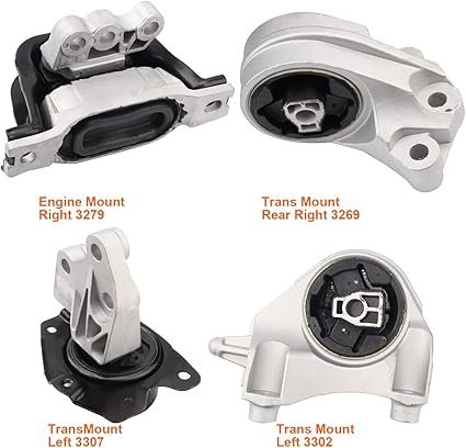 Set of 4, Engine Motor and Transmission Mounts Compatible with 10-17 Captiva Equinox Terrain 2.4L