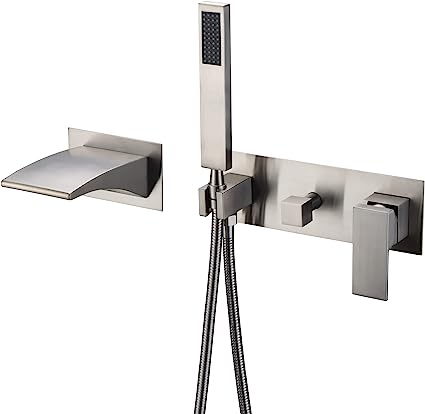 Waterfall Tub Filler Spout with Hand Shower