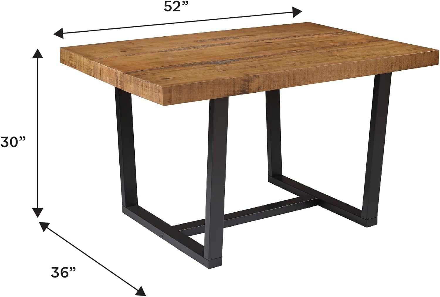 Durango Distressed Solid Wood Dining Table, Rustic Oak