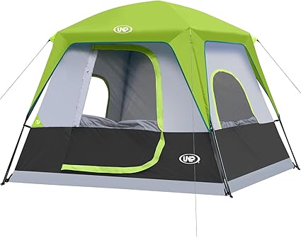 Portable Cabin Camping Tent 4-Person Easy Set Up, Waterproof with Top Rainfly