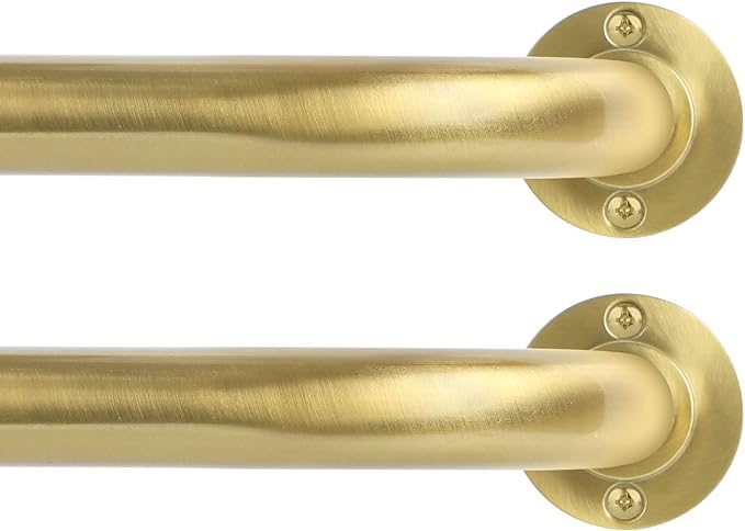 Gold Wrap Around Curtain Rods 2Pack, Brushed Gold